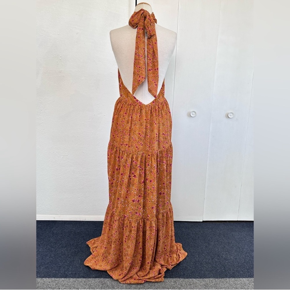 Orange Floral Halter Maxi Dress LoveShackFancy Isabel marant LoveShackFancy - Picture 4 of 9
